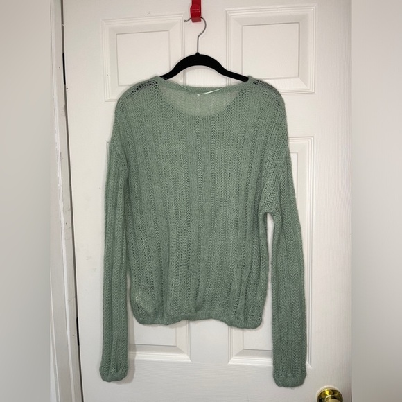 Free People / Angel Soft Pullover Sweater Mint Fresh Combo Alpaca Wool Blend XS - Picture 16 of 16